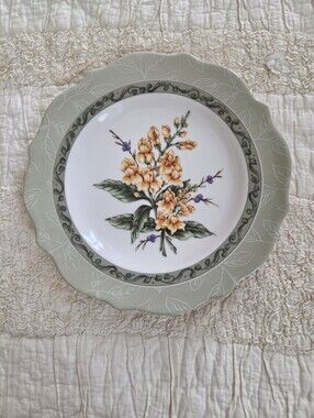 Princess House Vintage Garden Yellow Snapdragon Salad Luncheon Plate, 9 inches